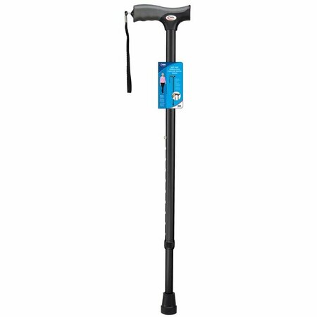 CAREX HEALTH BRANDS Carex Black Soft-Grip Walking Cane w/Strap Aluminum/Plastic 40 in. H X 5.2 in. L FGA52000 0000